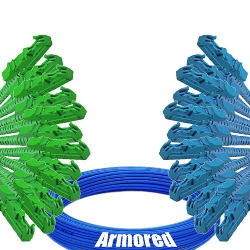Indoor Armored 12 Fiber E2000/APC to E2000/UPC Patch Cord 9/125 SM