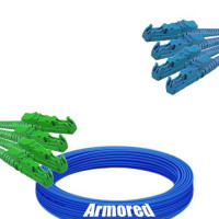 Indoor Armored 4 Fiber E2000/APC to E2000/UPC Patch Cord 9/125 SM