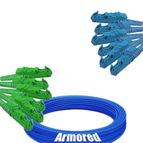Indoor Armored 6 Fiber E2000/APC to E2000/UPC Patch Cord 9/125 SM