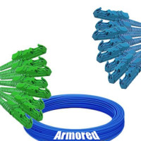 Indoor Armored 8 Fiber E2000/APC to E2000/UPC Patch Cord 9/125 SM