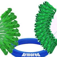 Indoor Armored 12 Fiber E2000/APC to LC/APC Patch Cord 9/125 SM
