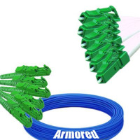 Indoor Armored 6 Fiber E2000/APC to LC/APC Patch Cord 9/125 Singlemode