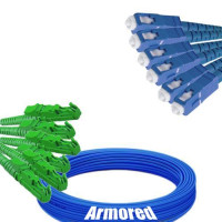 Indoor Armored 6 Fiber E2000/APC to SC/UPC Patch Cord 9/125 Singlemode