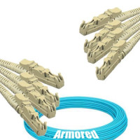 Indoor Armored 4 Fiber E2000/UPC to E2000/UPC Patch Cord OM4 50/125 MM