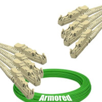 Indoor Armored 4 Fiber E2000/UPC to E2000/UPC Patch Cord OM5 50/125 MM