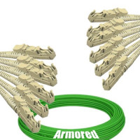 Indoor Armored 6 Fiber E2000/UPC to E2000/UPC Patch Cord OM5 50/125 MM