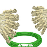 Indoor Armored 8 Fiber E2000/UPC to E2000/UPC Patch Cord OM5 50/125 MM