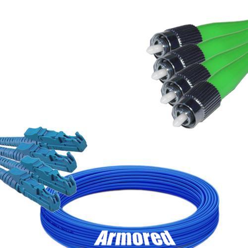 Indoor Armored 4 Fiber E2000/UPC to FC/APC Patch Cord 9/125 Singlemode
