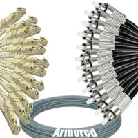 Indoor Armored 12 Fiber E2000/UPC to FC/UPC Patch Cord 62.5/125 MM