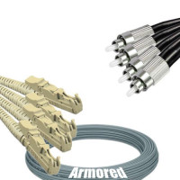 Indoor Armored 4 Fiber E2000/UPC to FC/UPC Patch Cord 62.5/125 MM
