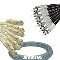 Indoor Armored 6 Fiber E2000/UPC to FC/UPC Patch Cord 62.5/125 MM