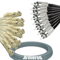 Indoor Armored 8 Fiber E2000/UPC to FC/UPC Patch Cord 62.5/125 MM