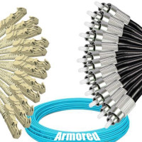 Indoor Armored 12 Fiber E2000/UPC to FC/UPC Patch Cord OM3 50/125 MM