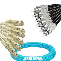 Indoor Armored 6 Fiber E2000/UPC to FC/UPC Patch Cord OM3 50/125 MM