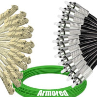 Indoor Armored 12 Fiber E2000/UPC to FC/UPC Patch Cord OM5 50/125 MM
