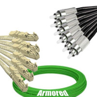Indoor Armored 6 Fiber E2000/UPC to FC/UPC Patch Cord OM5 50/125 MM
