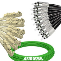 Indoor Armored 8 Fiber E2000/UPC to FC/UPC Patch Cord OM5 50/125 MM