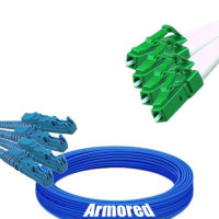 Indoor Armored 4 Fiber E2000/UPC to LC/APC Patch Cord 9/125 Singlemode