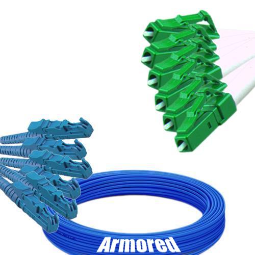 Indoor Armored 6 Fiber E2000/UPC to LC/APC Patch Cord 9/125 Singlemode