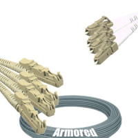 Indoor Armored 4 Fiber E2000/UPC to LC/UPC Patch Cord 62.5/125 MM