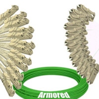 Indoor Armored 12 Fiber E2000/UPC to LC/UPC Patch Cord OM5 50/125 MM