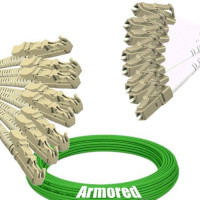 Indoor Armored 8 Fiber E2000/UPC to LC/UPC Patch Cord OM5 50/125 MM