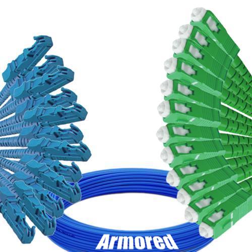 Indoor Armored 12 Fiber E2000/UPC to SC/APC Patch Cord 9/125 SM