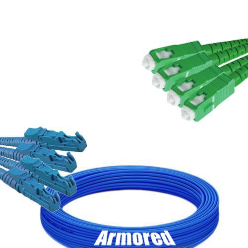 Indoor Armored 4 Fiber E2000/UPC to SC/APC Patch Cord 9/125 Singlemode