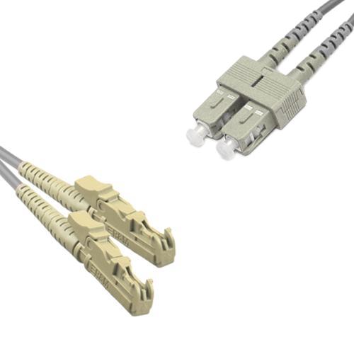 Indoor Armored Duplex E2000/UPC to SC/UPC Patch Cord 50/125 Multimode