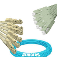 Indoor Armored 6 Fiber E2000/UPC to SC/UPC Patch Cord OM4 50/125 MM