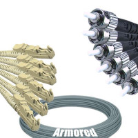 Indoor Armored 6 Fiber E2000/UPC to ST/UPC Patch Cord 62.5/125 MM