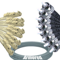 Indoor Armored 8 Fiber E2000/UPC to ST/UPC Patch Cord 62.5/125 MM