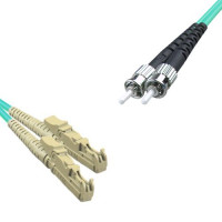 Indoor Armored Duplex E2000/UPC to ST/UPC Patch Cord OM3 50/125 MM
