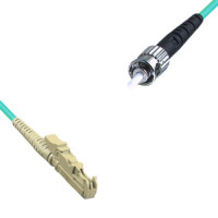 Indoor Armored Simplex E2000/UPC to ST/UPC Patch Cord OM3 50/125 MM