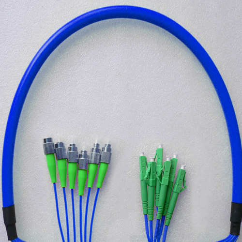 Indoor Armored 6 Fiber FC/APC to LC/APC Patch Cord 9/125 Singlemode