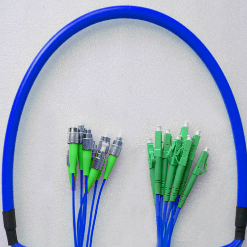 Indoor Armored 8 Fiber FC/APC to LC/APC Patch Cord 9/125 Singlemode