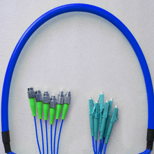 Indoor Armored 6 Fiber FC/APC to LC/UPC Patch Cord 9/125 Singlemode