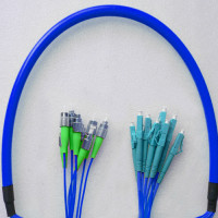 Indoor Armored 8 Fiber FC/APC to LC/UPC Patch Cord 9/125 Singlemode