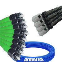 Indoor Armored 8 Fiber FC/APC to MTRJ/UPC Patch Cord 9/125 Singlemode