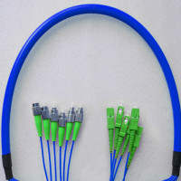 Indoor Armored 6 Fiber FC/APC to SC/APC Patch Cord 9/125 Singlemode