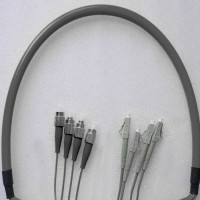 Indoor Armored 4 Fiber FC/UPC to LC/UPC Patch Cord 62.5/125 Multimode