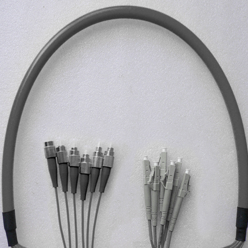 Indoor Armored 6 Fiber FC/UPC to LC/UPC Patch Cord 50/125 Multimode