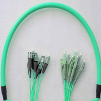Indoor Armored 8 Fiber FC/UPC to LC/UPC Patch Cord OM3 50/125 MM