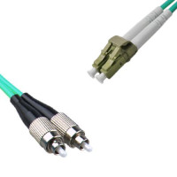 Indoor Armored Duplex FC/UPC to LC/UPC Patch Cord OM4 50/125 Multimode