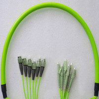 Indoor Armored 6 Fiber FC/UPC to LC/UPC Patch Cord OM5 50/125 MM