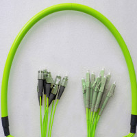 Indoor Armored 8 Fiber FC/UPC to LC/UPC Patch Cord OM5 50/125 MM