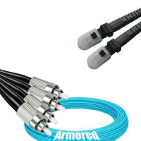 Indoor Armored 4 Fiber FC/UPC to MTRJ/UPC Patch Cord OM3 50/125 MM