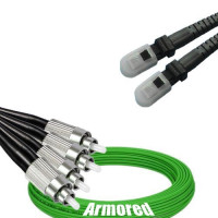 Indoor Armored 4 Fiber FC/UPC to MTRJ/UPC Patch Cord OM5 50/125 MM