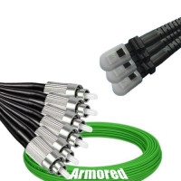 Indoor Armored 6 Fiber FC/UPC to MTRJ/UPC Patch Cord OM5 50/125 MM
