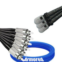 Indoor Armored 6 Fiber FC/UPC to MTRJ/UPC Patch Cord 9/125 Singlemode